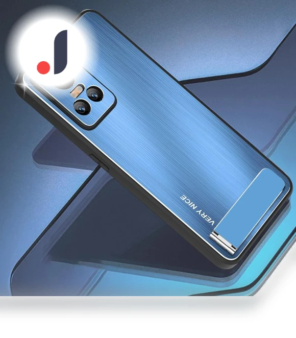 TPU Frame Aluminium Alloy Back Brushed Phone Case with Kickstand — Back Covers, Smartwatch 2025