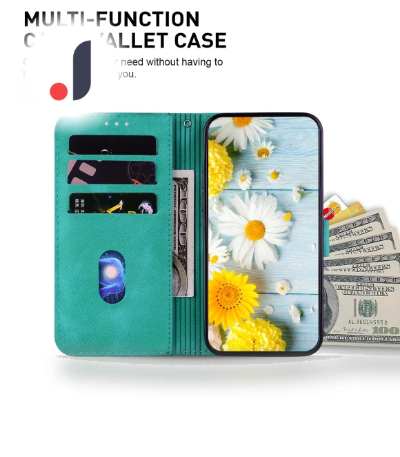 Wallet Stand Flower Imprinted Leather Cover — Flip Cases, Smartwatch 2025