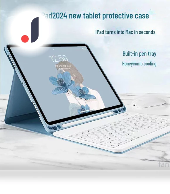 Bluetooth Keyboard Case with Silent Keys and Stylus Slot — Keyboard Cases, TopSky