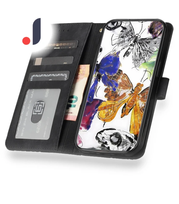 Butterfly Design Flip Wallet Leather Phone Cover — Flip Cases, Smartwatch 2025