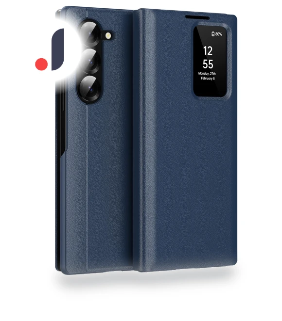 Case with Card Holder Smart View Window — Phone Accessories, Samrtwatch Bands Straps