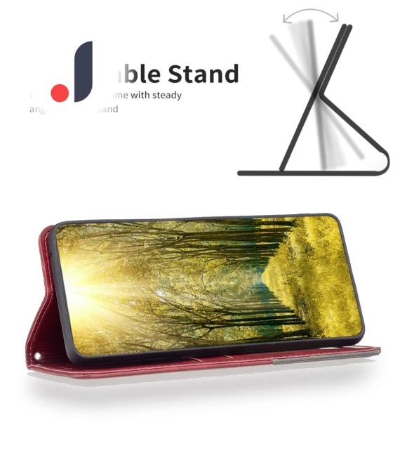 Leather Case with Card Holder Imprinting Pattern Phone Stand Cover — Phone Accessories, Smartwatch 2025