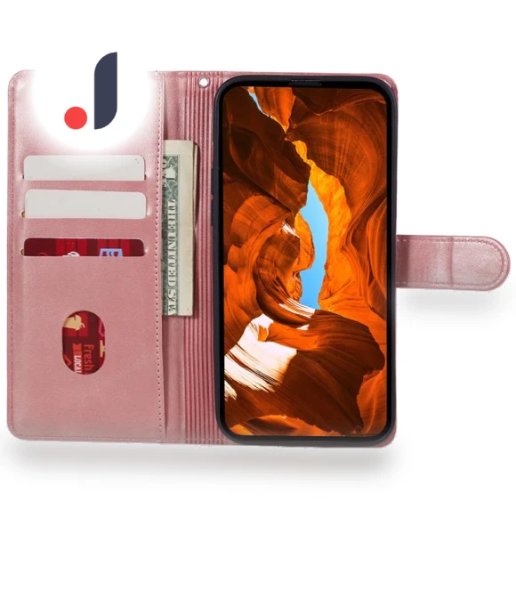 Magnetic Clasp Leather Wallet Phone Cover — Flip Cases, Smartwatch 2025