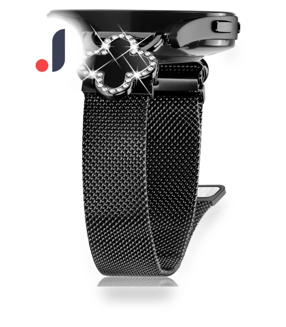 Milanese Band Clover Decor Electroplated Stainless Steel Strap — Smartwatch Accessories, Smartwatch 2025
