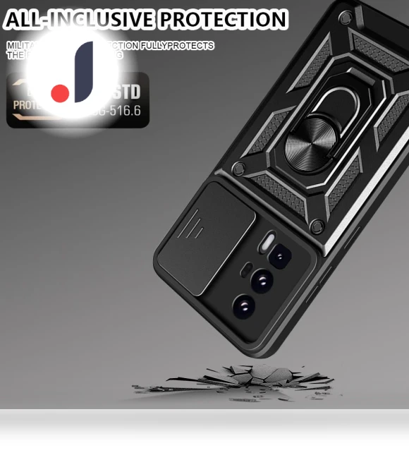 Phone Case with Sliding Camera Cover and Stand — Phone Accessories, Smartwatch 2025