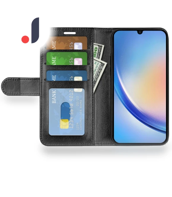 PU Leather Wallet Flip Cover with Stand — Phone Accessories, Smartwatch 2025