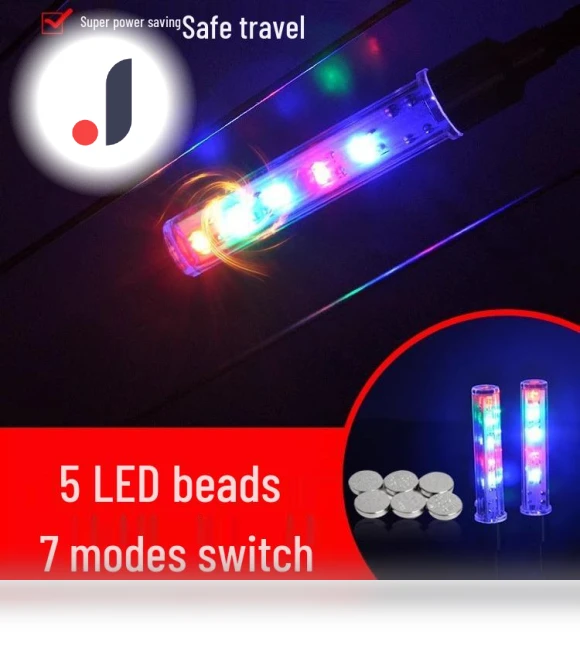 5-LED Vibration Sensor Valve Lights — Bike Valve Protectors, OmniShop