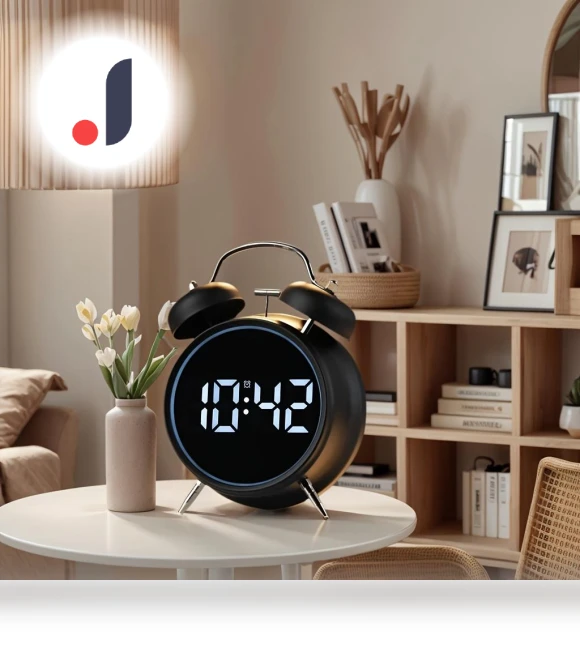 Ultrasonic Alarm Clock with Glow-in-the-Dark Display — Alarm, Houspace