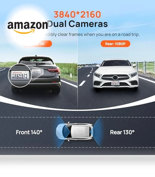 4K Dash Cam Front and Rear with STARVIS — Rearview Cameras for Cars, 70mai