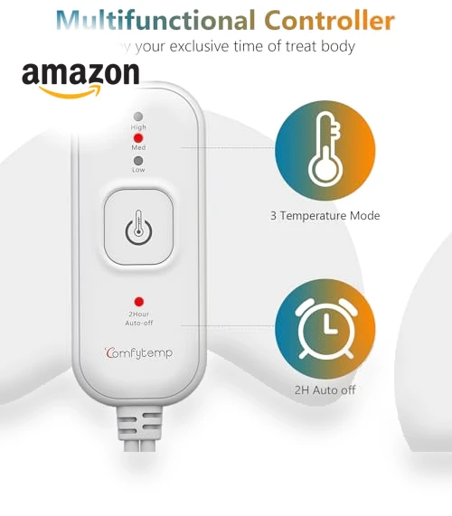 Heating Pad for Back Pain & Cramps Relief — Thermal Comfort Solutions, Comfytemp