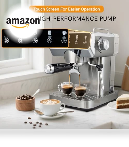 Stainless Steel Espresso Coffee Machine with Milk Frother — Coffee & Espresso Combos, ChefAidPower