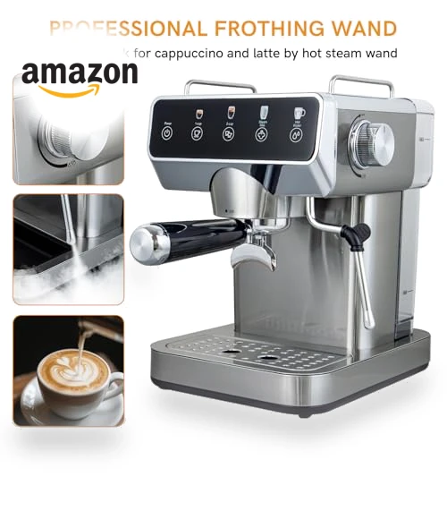Stainless Steel Espresso Coffee Machine with Milk Frother — Coffee & Espresso Combos, ChefAidPower