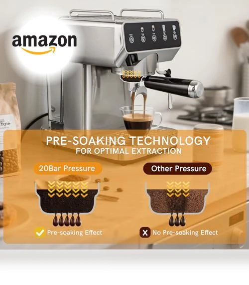 Stainless Steel Espresso Coffee Machine with Milk Frother — Coffee & Espresso Combos, ChefAidPower
