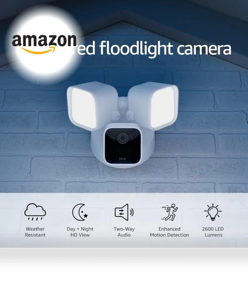 Wired Floodlight Camera — Outdoor Security & Flood Lighting, Blink