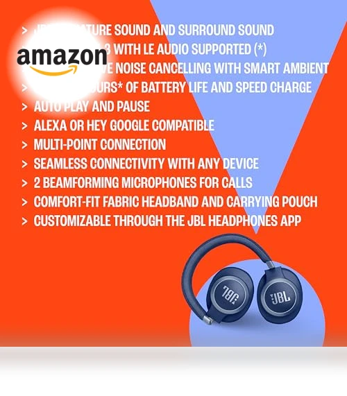 Wireless Over-Ear Headphones with True Adaptive Noise Cancelling — Over-Ear Headphones, JBL