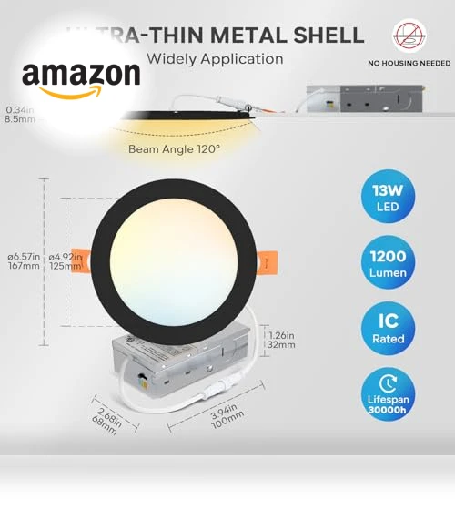 6 Inch LED Recessed Ceiling Light — Close To Ceiling, LVWIT