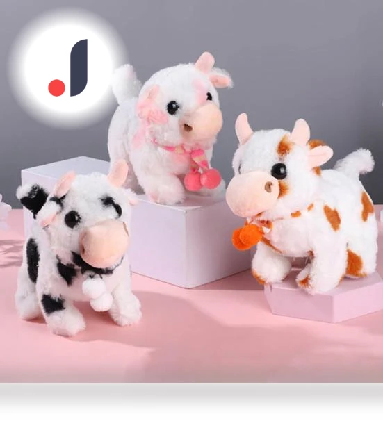 Electric Plush Toy Walking Interactive Cow — Interactive, Modemax