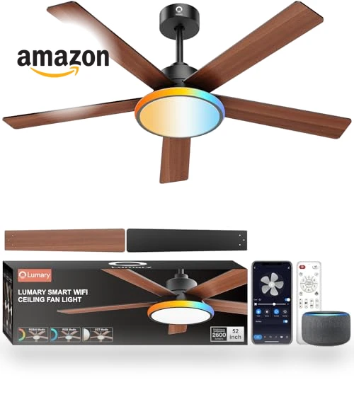 Smart Ceiling Fan with Lights — Ceiling Fan Wall Controls, Lumary