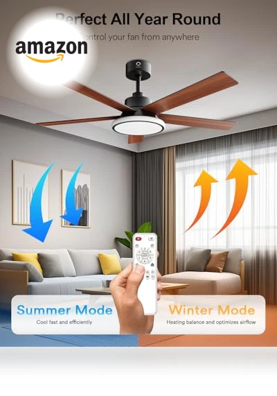 Smart Ceiling Fan with Lights — Ceiling Fan Wall Controls, Lumary