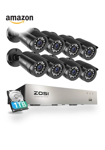 8CH Security Camera System Outdoor with 1TB Hard Drive — Security Cameras, ZOSI