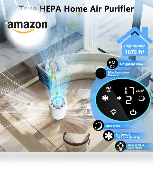 HEPA Air Purifier with Desk Lamp — Activated Carbon Air Purifiers