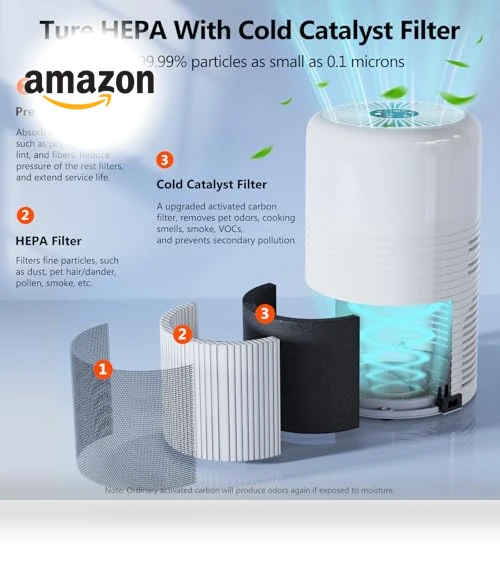 HEPA Air Purifier with Desk Lamp — Activated Carbon Air Purifiers