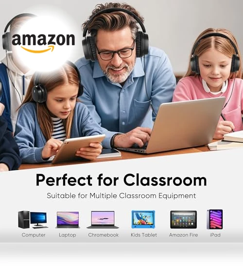 Kids Headphones 10-Pack for School Bulk Set — In-Ear Headphones, A+ Scholars