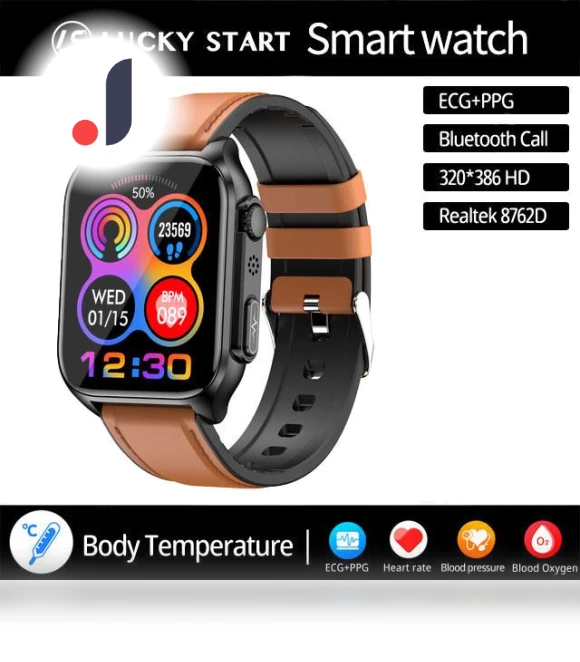 Bluetooth Smart Watch with Sleep Monitoring & ECG+PPG — Smartwatches, Lucky Start