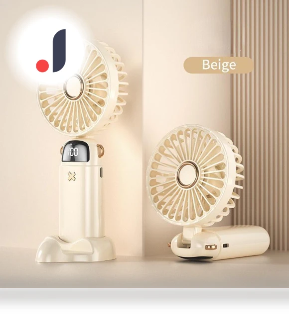Mini Portable Fan with Smart LED Digital Display — Portable Cooling Solutions, Factory Discount Outlet
