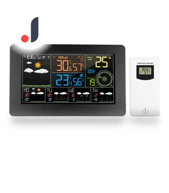 Multifunctional Color Weather Station with Wi-Fi — Home Climate Control, Factory Discount Outlet