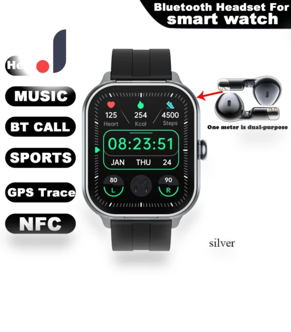 Smart Watch with Bluetooth Earbuds — Wearable Accessories, ZJM Mall