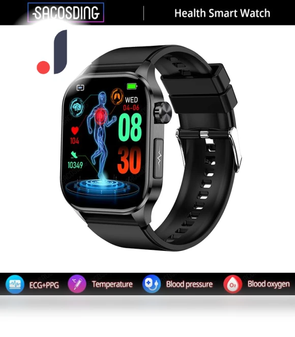 Smart Watch with ECG, Blood Pressure, and Blood Oxygen Monitoring — Smartwatches, SACOSDING