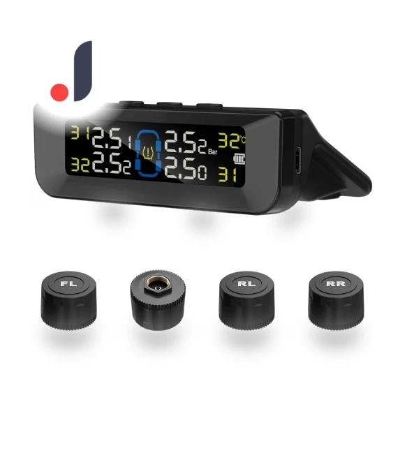 Wireless Solar Tire Pressure Monitoring System with LCD Display — TPMS Sensor Replacements, TOMTOP JMS