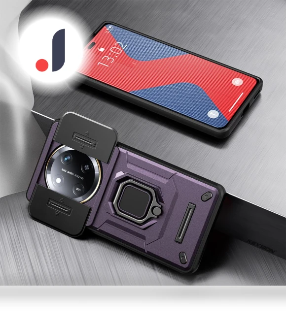 Shockproof Case with Camera Lens Protection Ring and Phone Stand — Phone Accessories, KEYSION