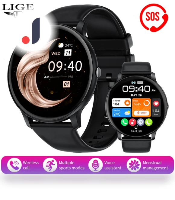 Bluetooth Smart Watch with Voice Assistant — Smartwatches, LIGE
