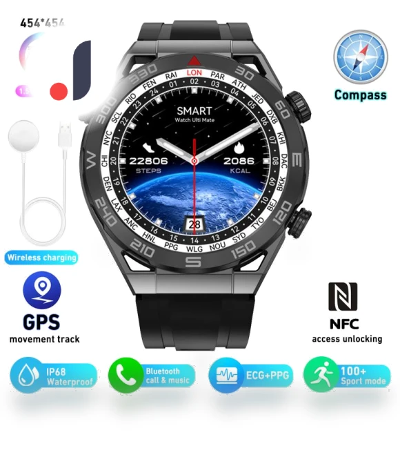 ECG+PPG NFC Bluetooth Call Smartwatch GPS Sports Track — Smartwatches, Tiktop2
