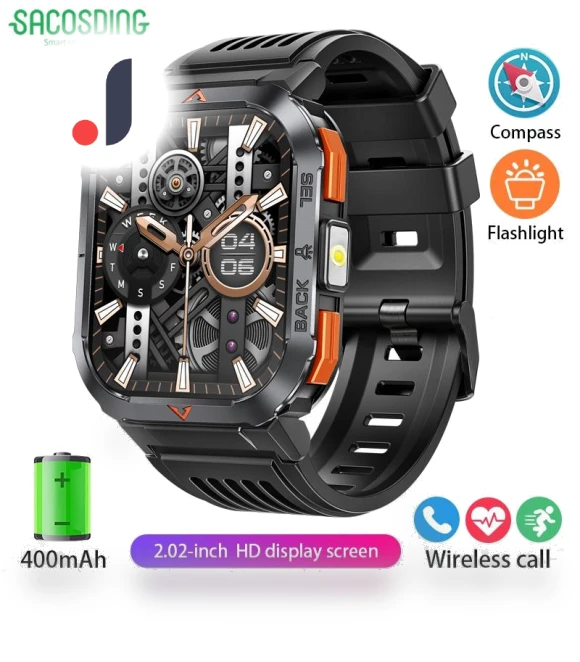 HD Screen Smartwatch with Flashlight — Smartwatches, SACOSDING