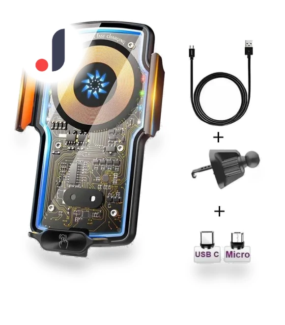 Magnetic Car Phone Holder with Fast Wireless Charging — Phone Accessories, Rainbow Rain
