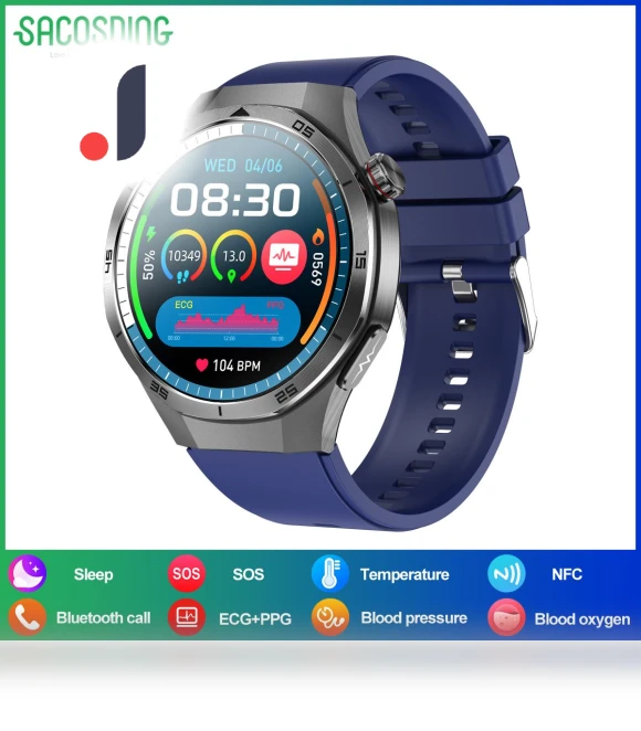 Smart Watch with ECG AMOLED Display — Smartwatches, SACOSDING