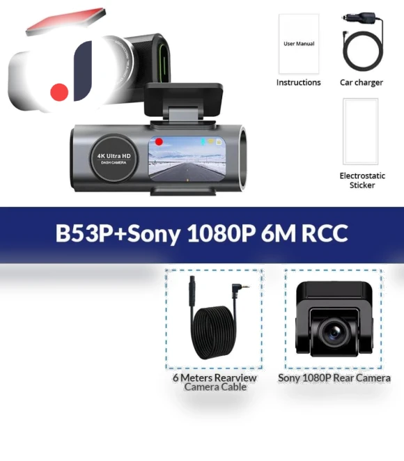 4K Dash Cam Front and Rear — Rearview Cameras for Cars, LIAESMART