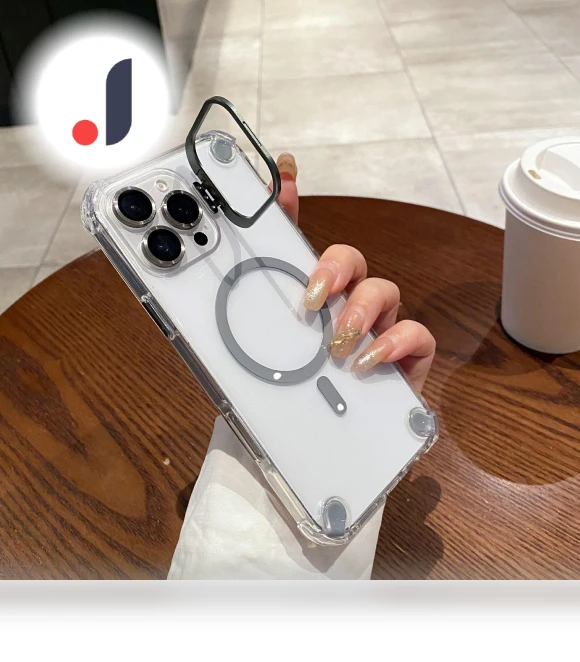 Magnetic Clear Case Shockproof Hybrid Phone Shell with Camera Lens Frame Kickstand — Phone Accessories, Smartwatch 2025