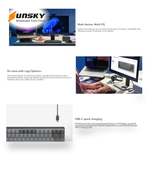Mini Compact Smart Backlit Wireless Bluetooth Mechanical Keyboard — Keyboards, Logitech
