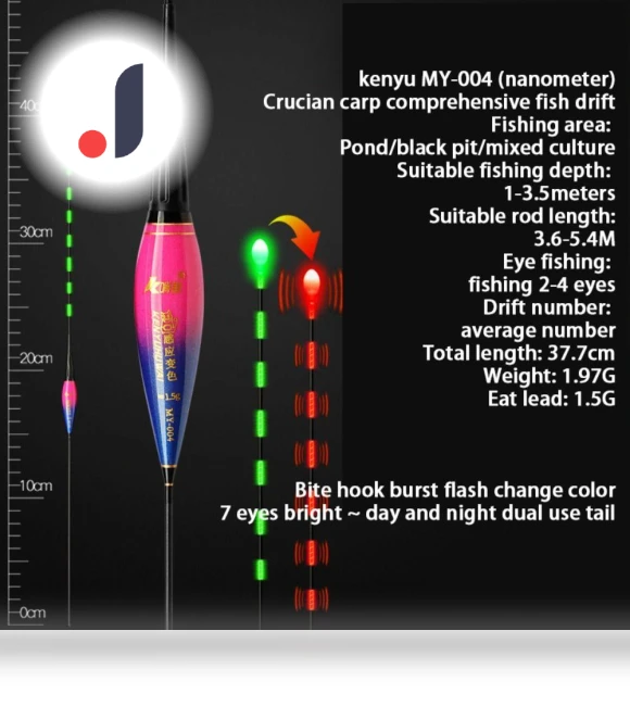 Smart LED Fishing Float with Gravity Sensor — Strobe & Safety Lights, Ywteofbg
