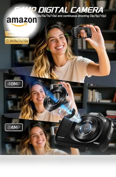 4K Digital Camera with Beauty Mode — Compact Digital Cameras, NBDDIGITAL