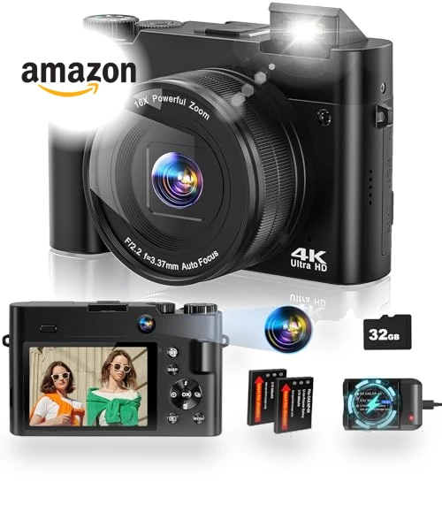 4K Digital Camera with Dual-Lens for Photography and Video — Mirrorless Cameras, Aasonida