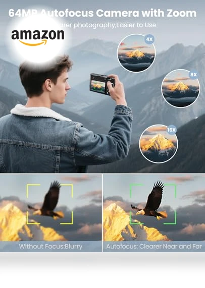 4K Digital Camera with Dual-Lens for Photography and Video — Mirrorless Cameras, Aasonida