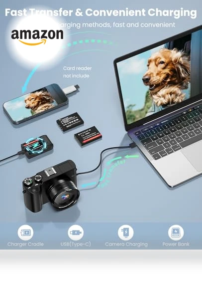 4K Digital Camera with Dual-Lens for Photography and Video — Mirrorless Cameras, Aasonida