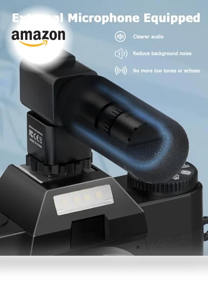 6K 64MP Digital Camera with WiFi & Microphone — Camcorder, FLATIC