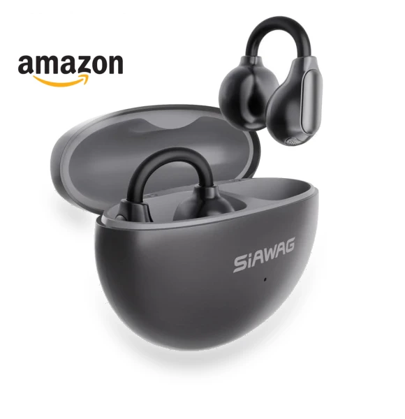 Clip On Earbuds Bluetooth 5.4 Wireless Earbuds Open Ear Bone Conduction Headphones — In-Ear Headphones, SIAWAG