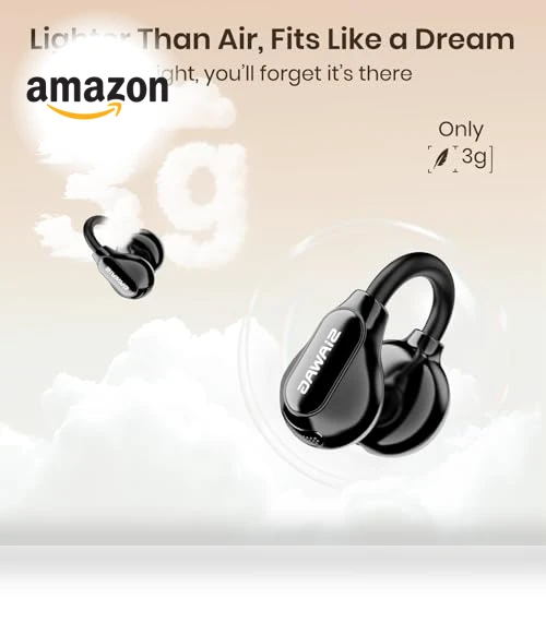 Clip On Earbuds Bluetooth 5.4 Wireless Earbuds Open Ear Bone Conduction Headphones — In-Ear Headphones, SIAWAG